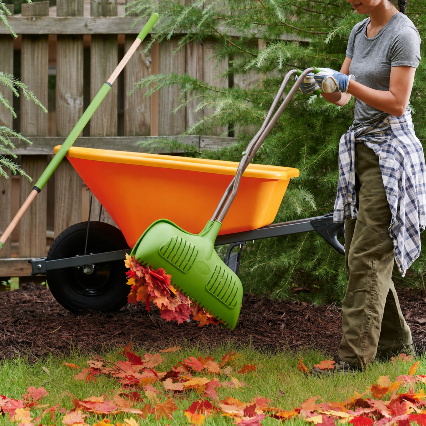Leaf Grabber Rake with Long Handle