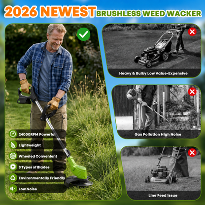 3 In 1 Cordless Grass Trimmer, Weed Eater and Edger
