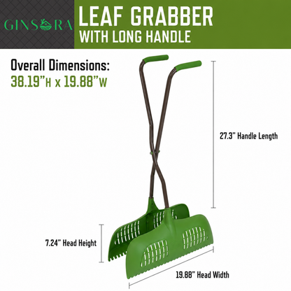 Leaf Grabber Rake with Long Handle