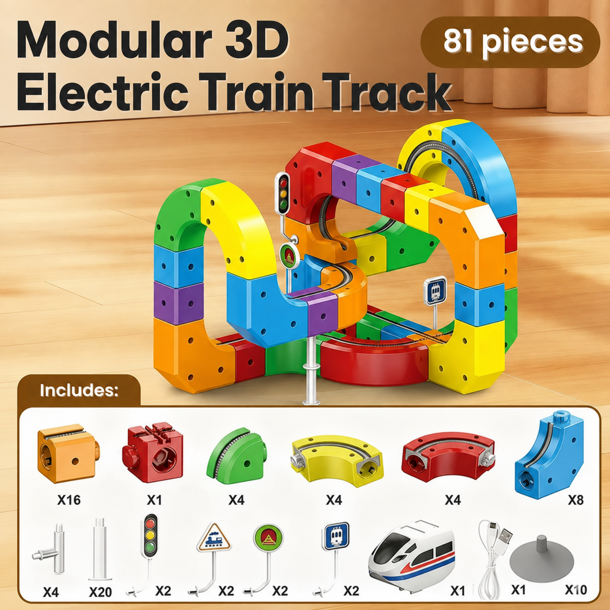 The Modular 3D Train Track for Curious Little Builders