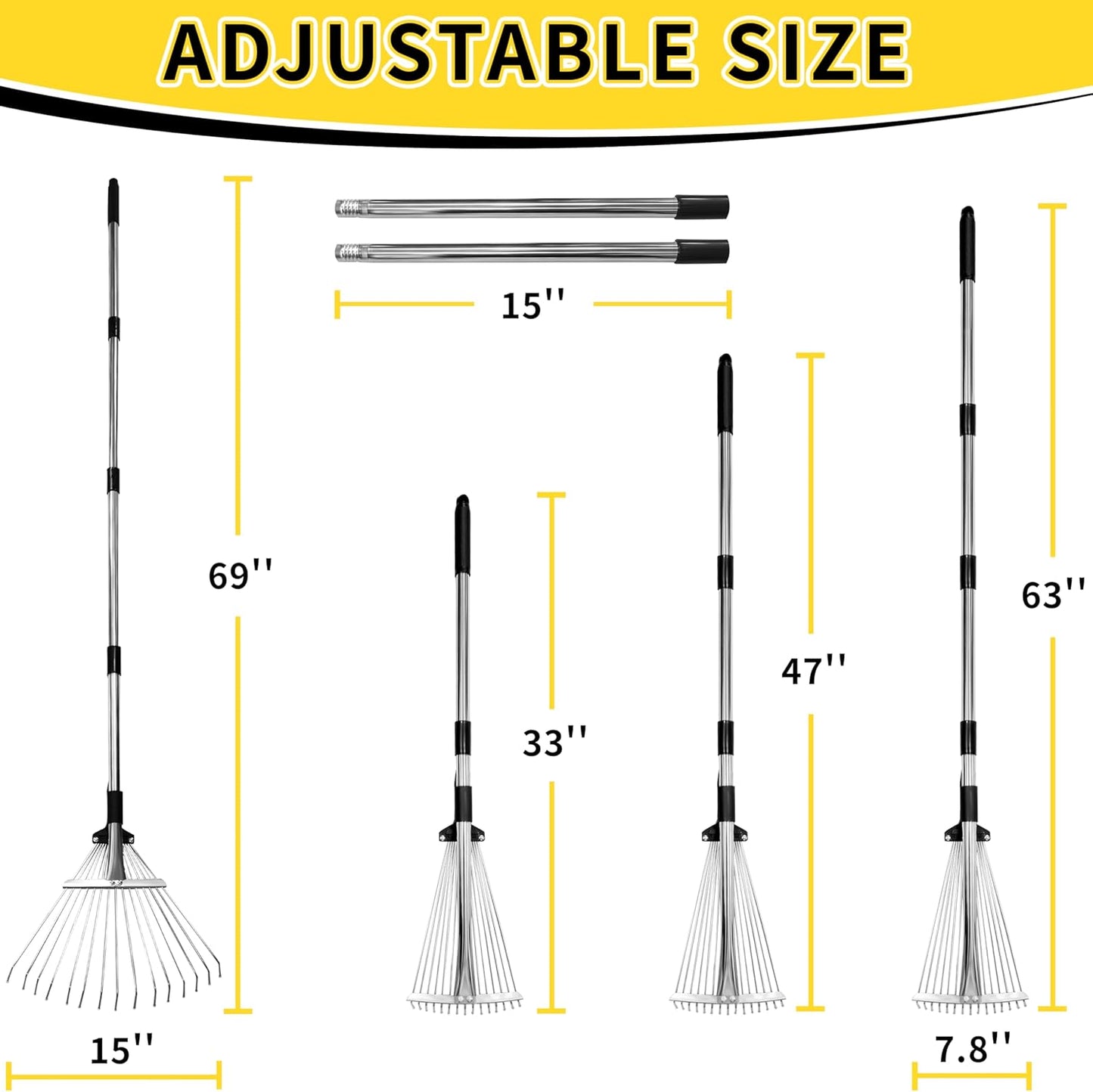Adjustable Garden Leaf Rake