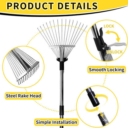 Adjustable Garden Leaf Rake