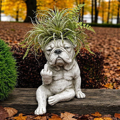 🎉Funny French Bulldog Planter – Sassy Dog Statue Flower Pot For Home & Desk Decor