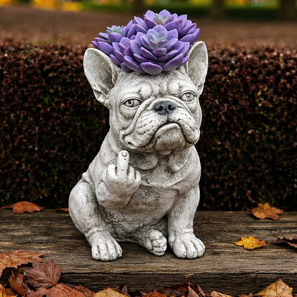 🎉Funny French Bulldog Planter – Sassy Dog Statue Flower Pot For Home & Desk Decor